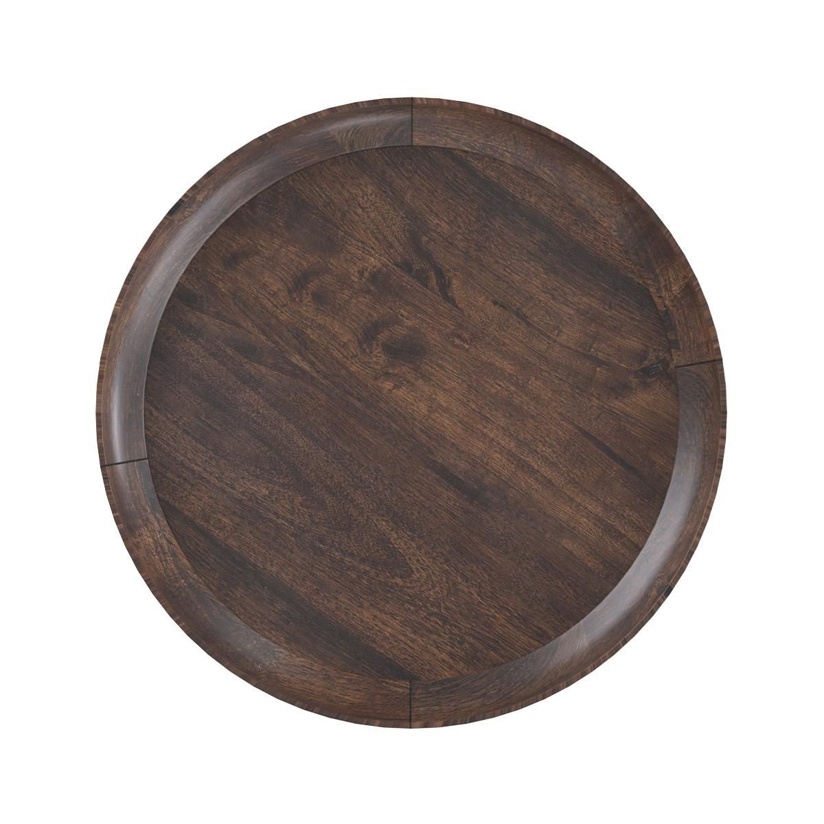 Rendez vous déco Table d'appoint ronde en bois de manguier foncé D40 cm - Palak