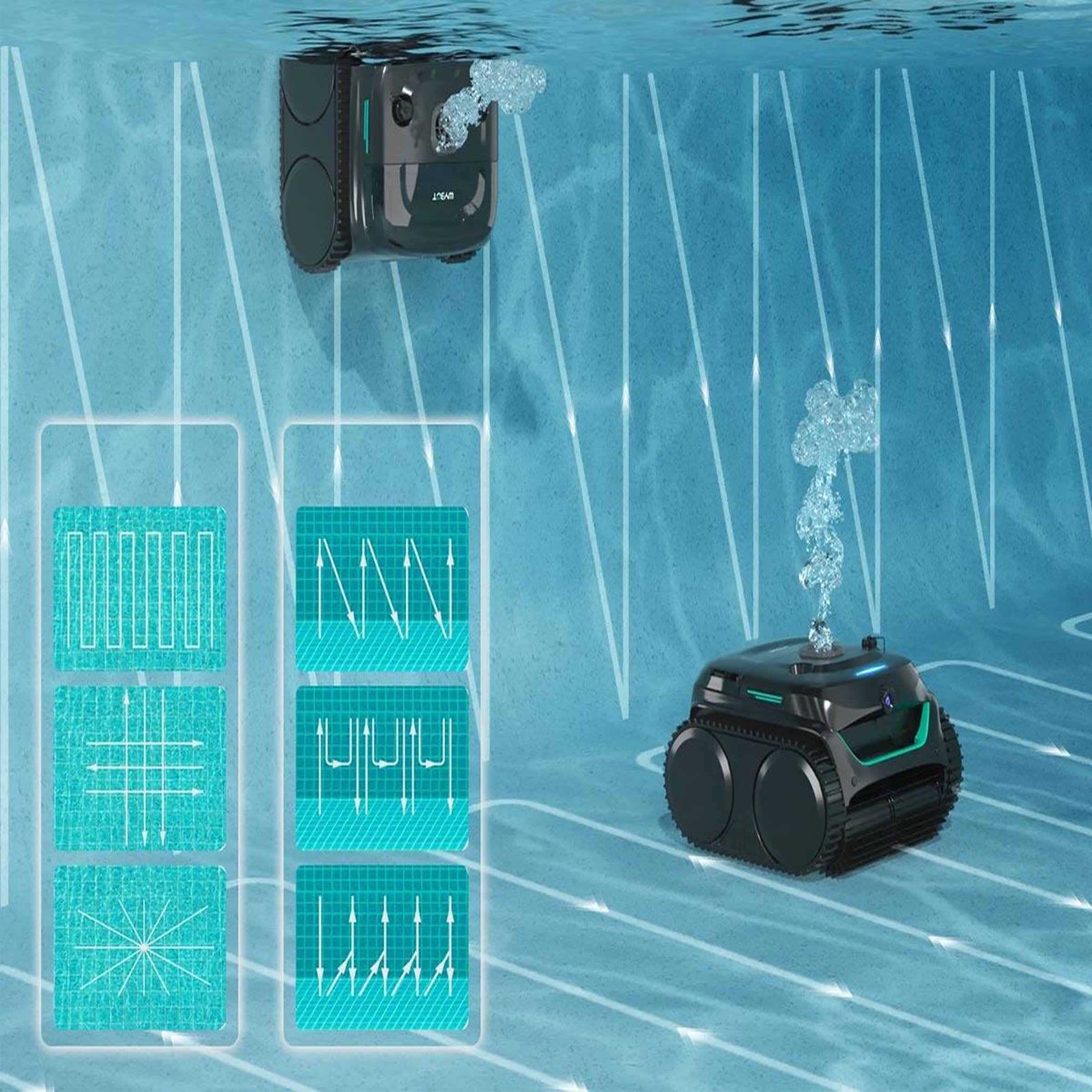Voir la diapositive 4 : WYBOT Robot de piscine sans fil C2 Vision - Wybot