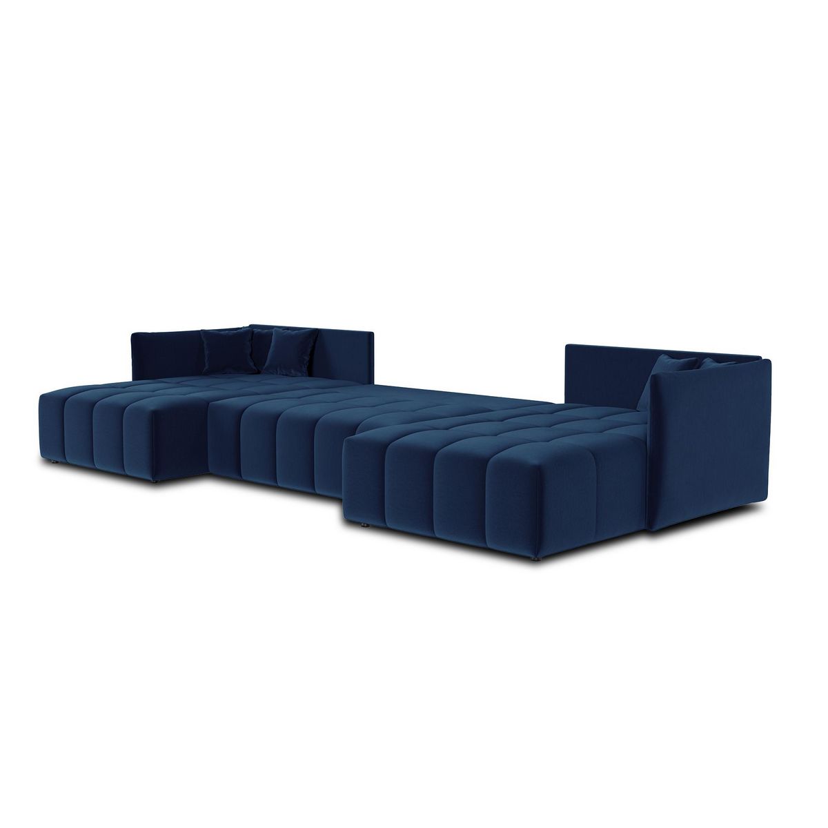 BEST MOBILIER Petra - canapé panoramique en u - 7 places - convertible - avec coffre - en velours