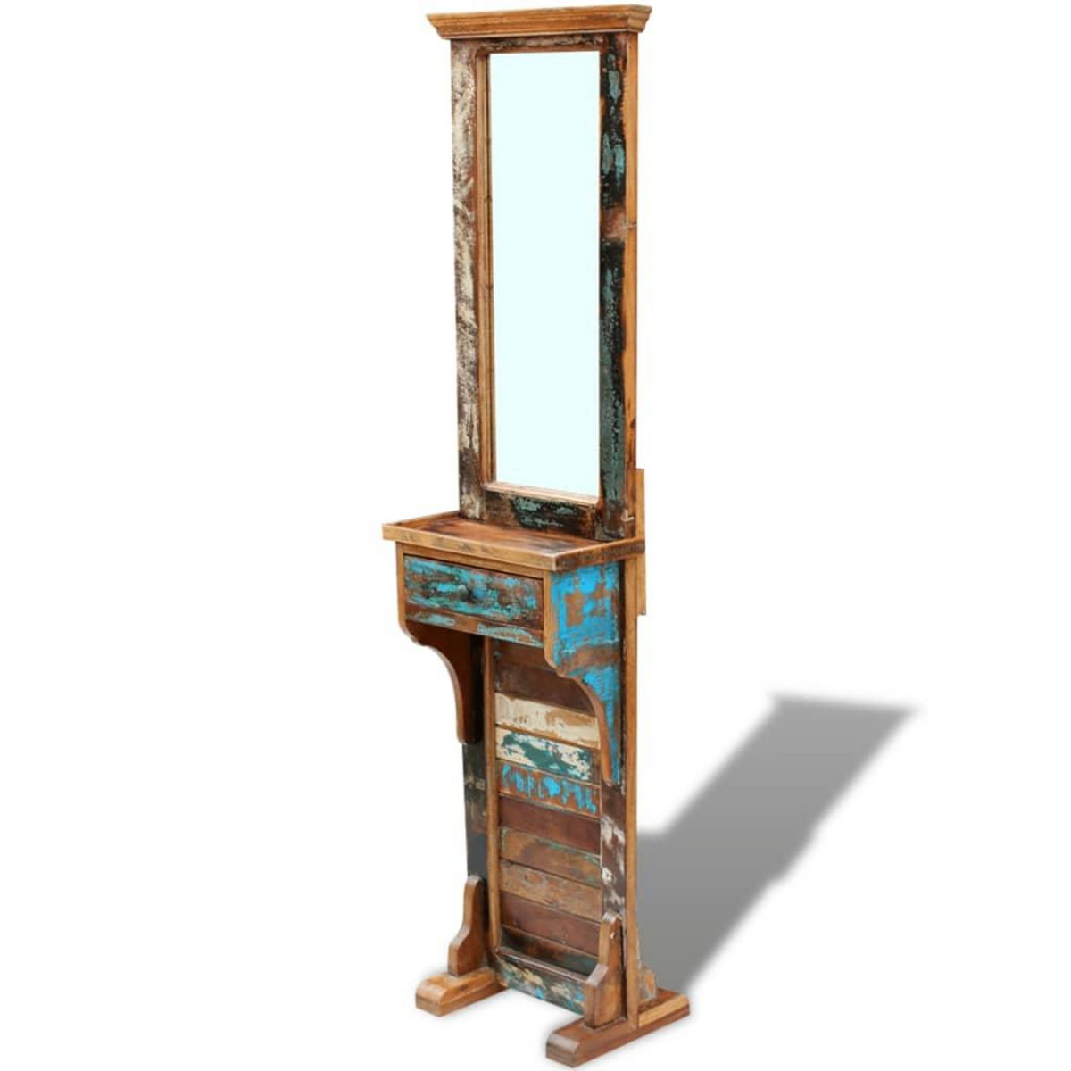 VIDAXL Miroir de couloir bois de recuperation massif 47x23x180 cm