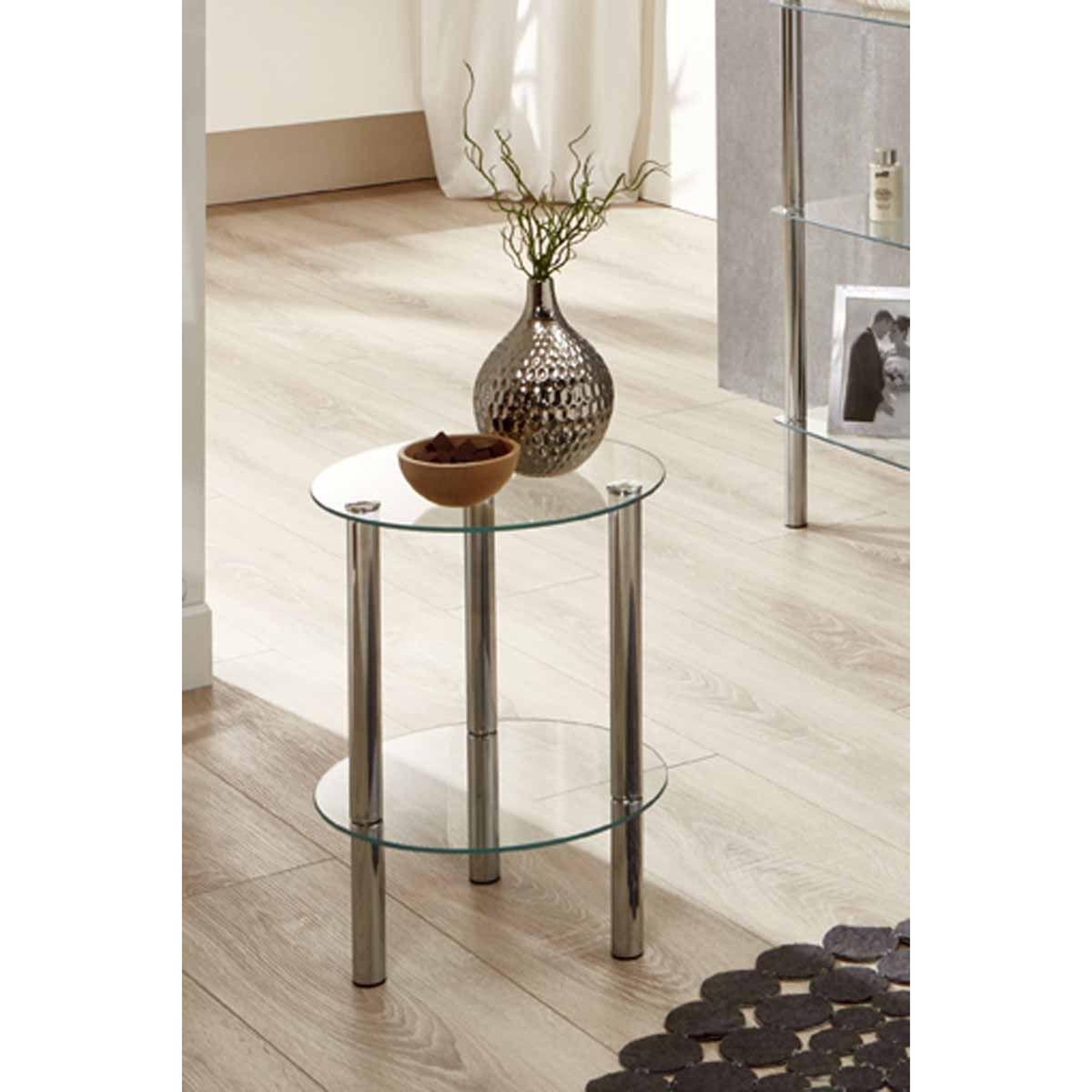 Voir la diapositive 2 : Paris Prix Table d'appoint ronde design  eliot  47cm transparent