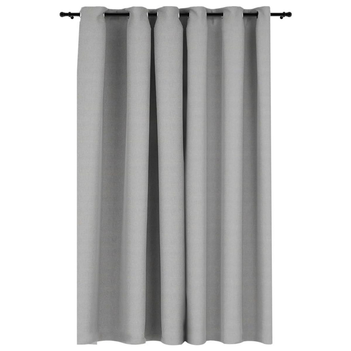 VIDAXL Rideau occultant Aspect de lin avec œillets Gris 290x245 cm