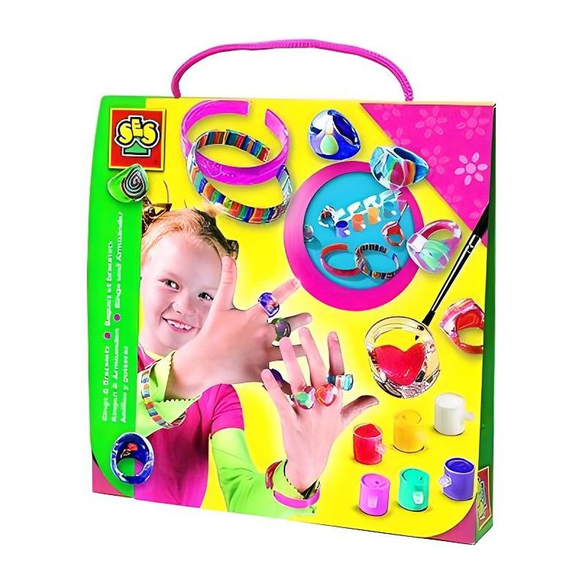 SES Creative Bagues et bracelets - SES CREATIVE - Contient peinture, pinceau, 5 bagues et 2 bracelets
