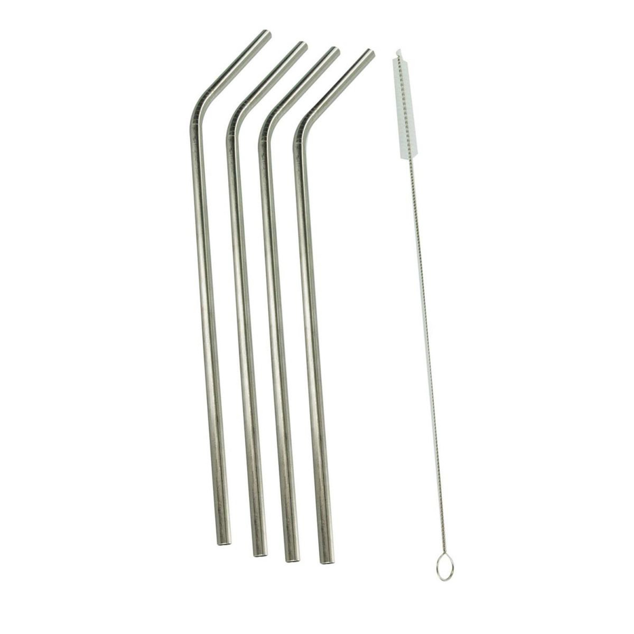 Voir la diapositive 1 : COOK CONCEPT Lot de 4 pailles inox & goupillon  cali  25cm argent