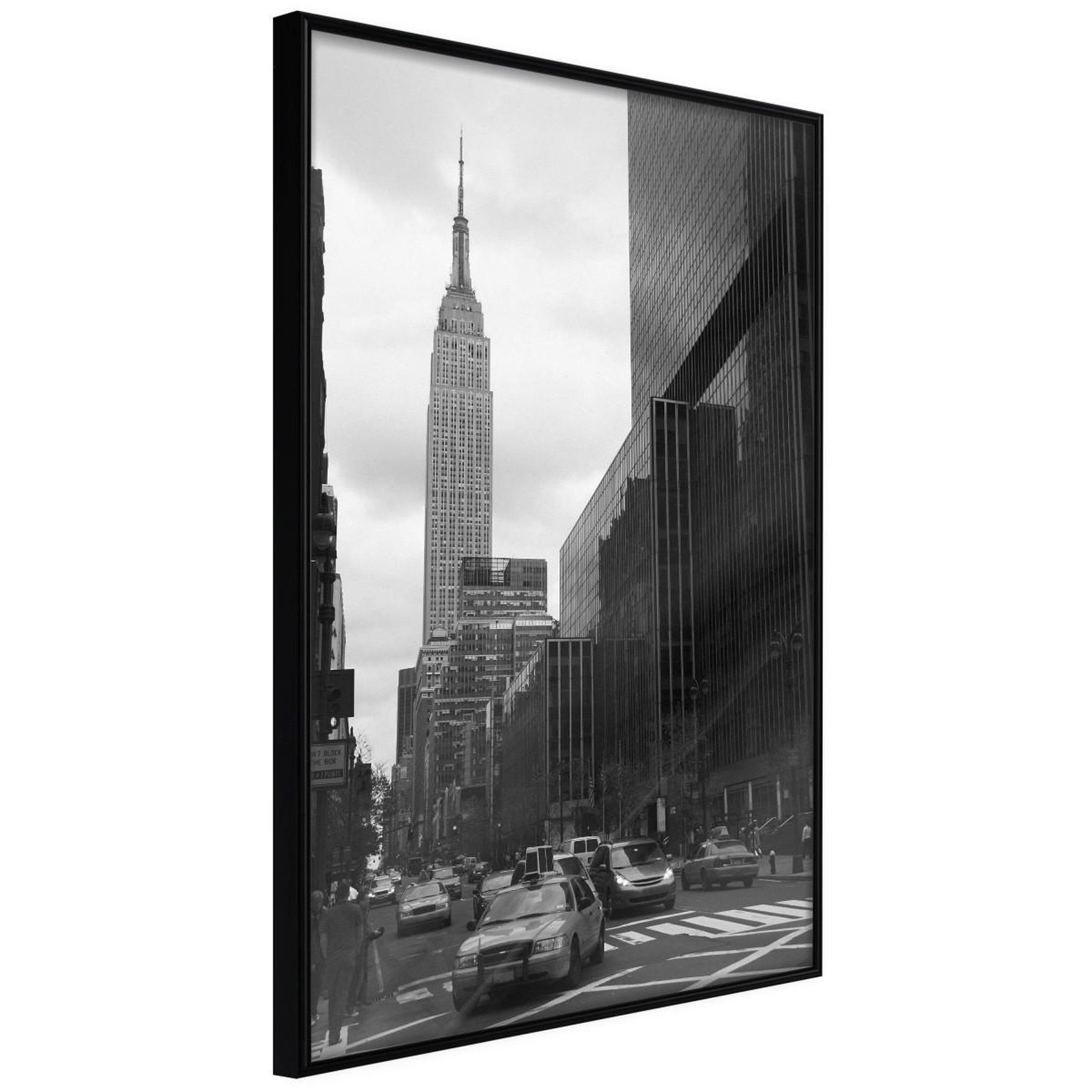 Paris Prix Affiche murale encadrée  empire state building. Coloris disponibles : Noir, Jaune