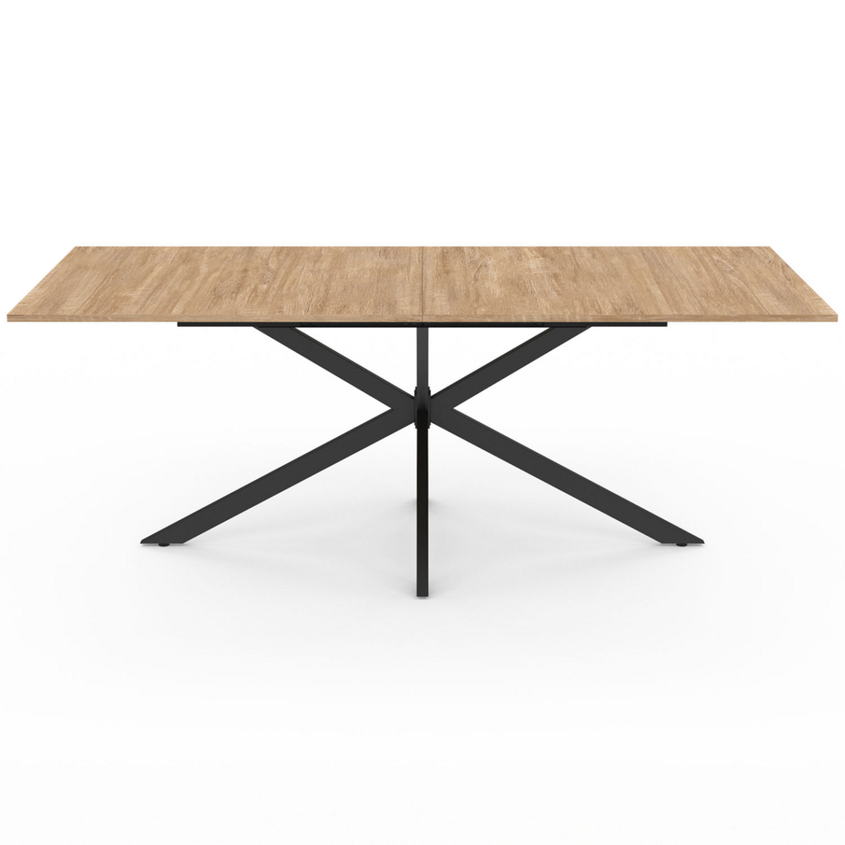 ID MARKET Table à manger rectangle ALIX 10 personnes pied araignée bois et noir 200 cm