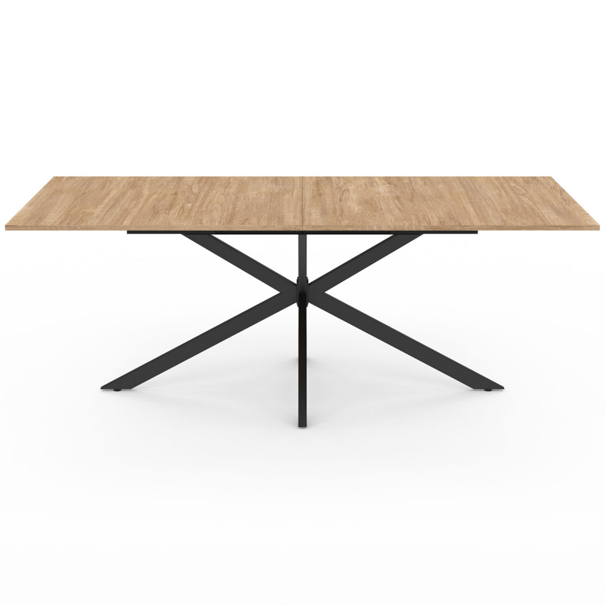 ID MARKET Table à manger rectangle ALIX 10 personnes pied araignée bois et noir 200 cm