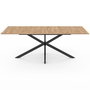 Voir la diapositive 3 : ID MARKET Table à manger rectangle ALIX 10 personnes pied araignée bois et noir 200 cm