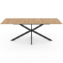 Voir la diapositive 3 : ID MARKET Table à manger rectangle ALIX 10 personnes pied araignée bois et noir 200 cm