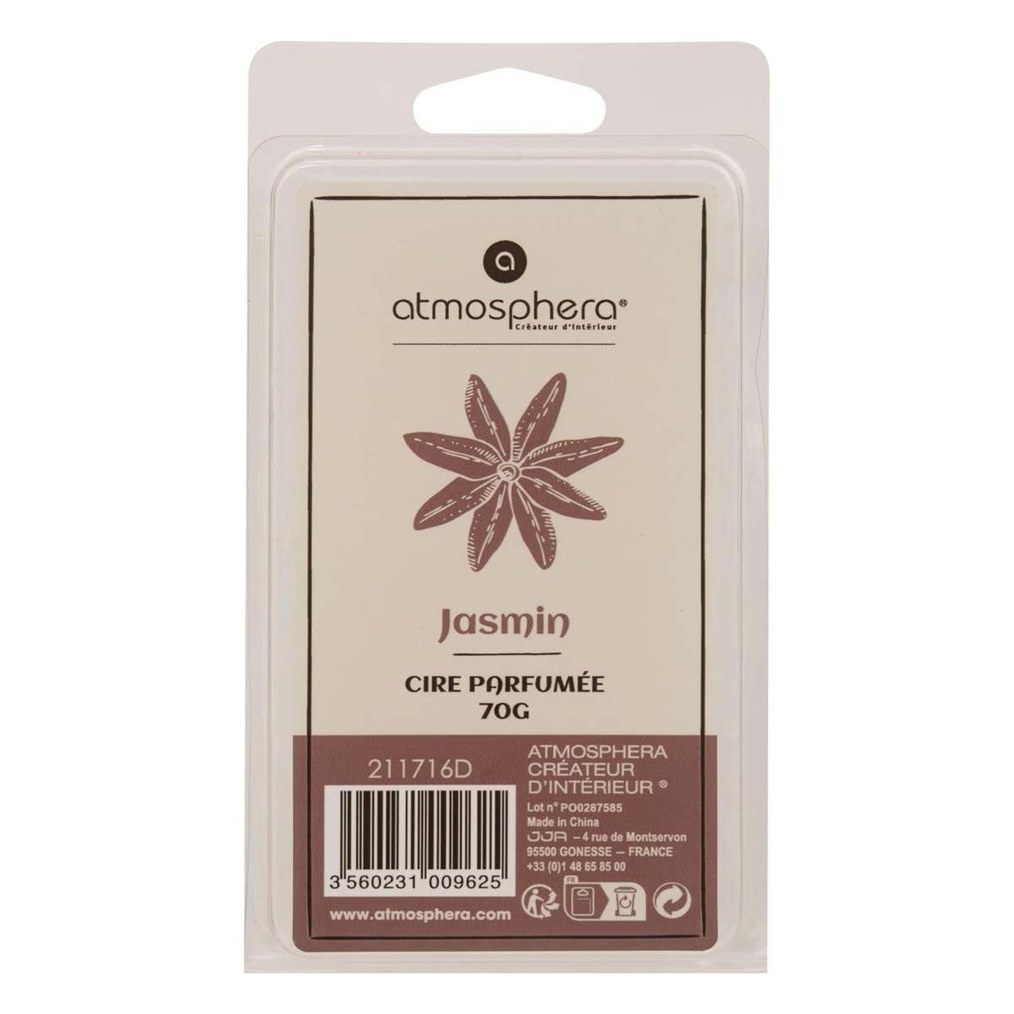 Voir la diapositive 2 : ATMOSPHERA Cire parfumée à brûler  laura  70g jasmin