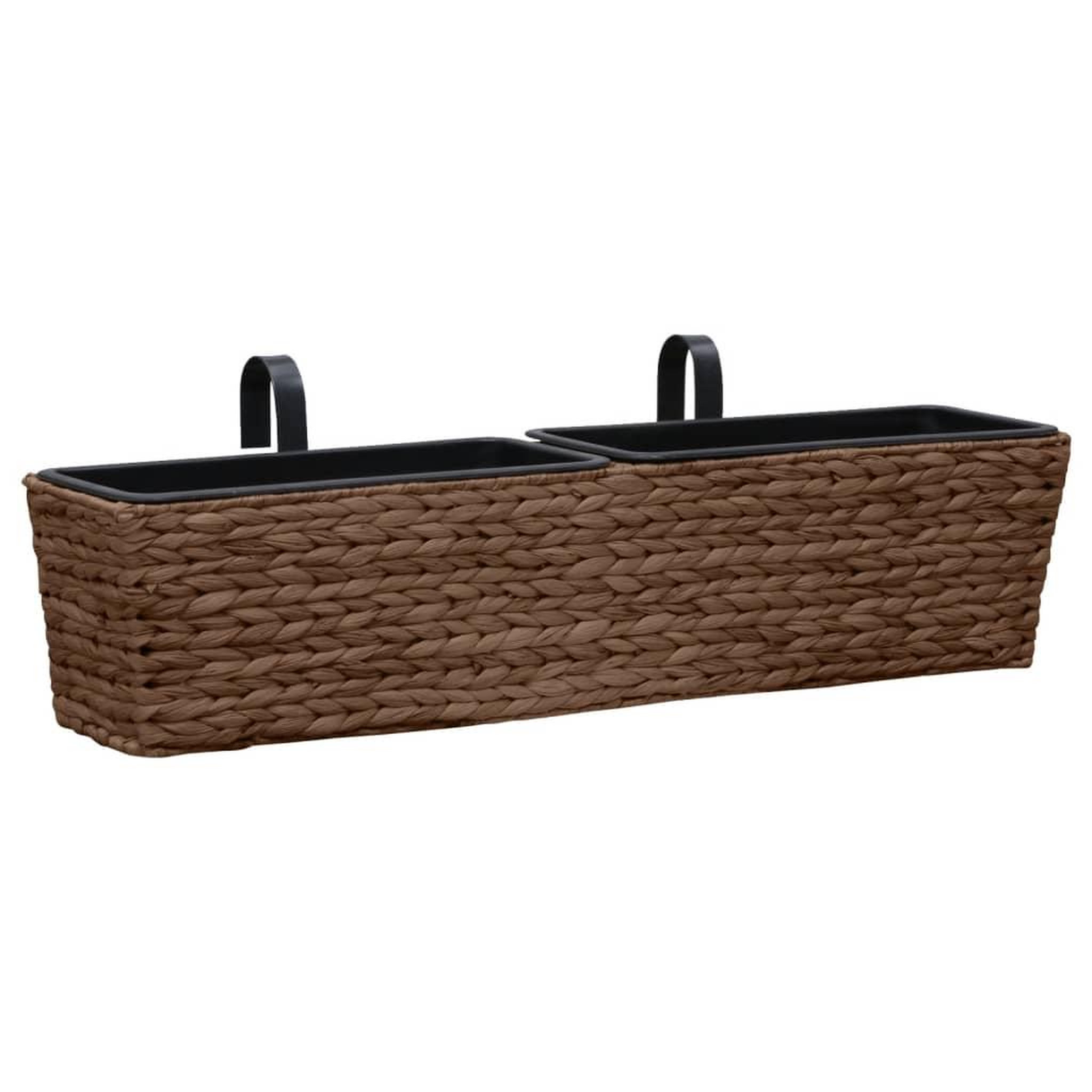 Voir la diapositive 2 : VIDAXL Pots de fleurs 2 pcs jacinthe d'eau marron