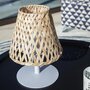 Lumisky Lampe de table sans fil LED IBIZA Beige Bambou H26CM
