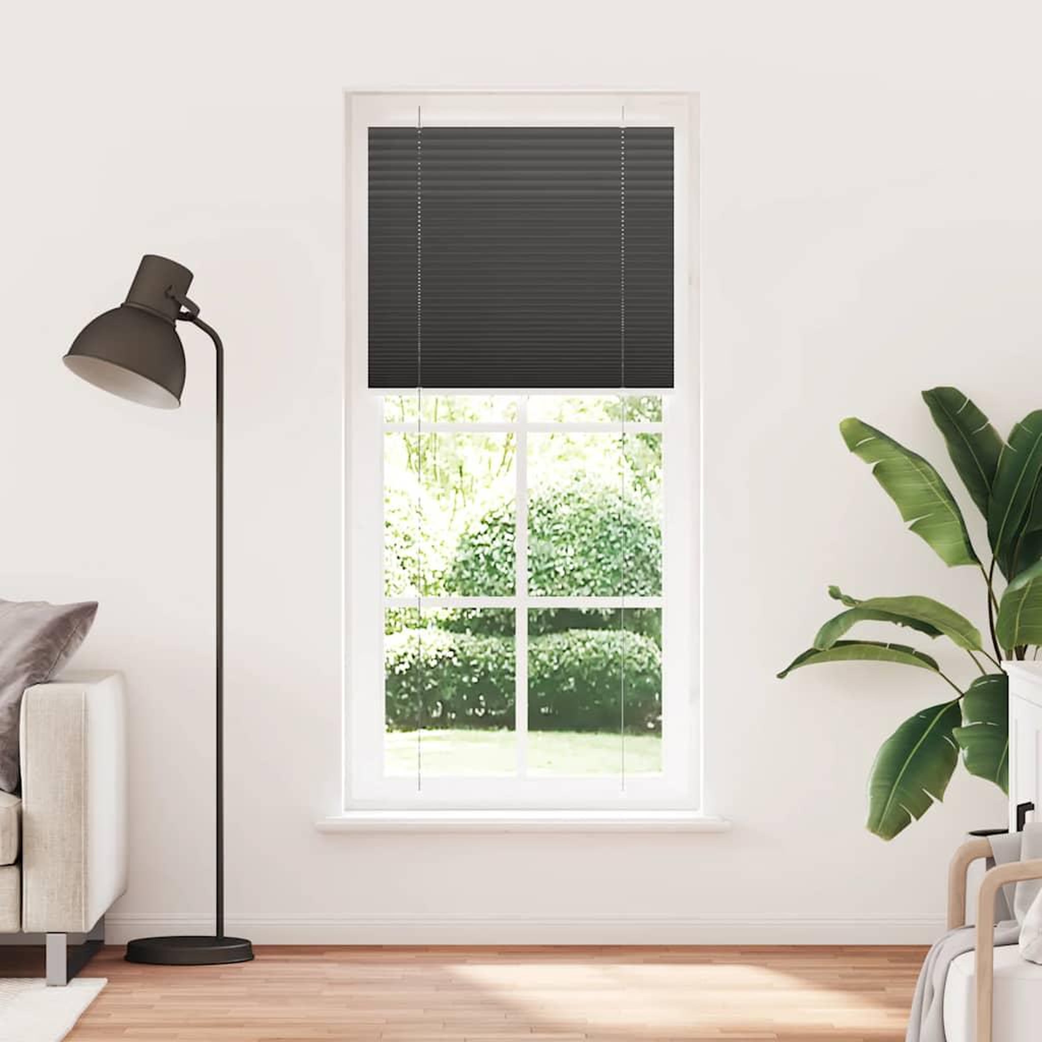 Voir la diapositive 2 : VIDAXL Store plisse noir 85x200 cm largeur du tissu 84,4 cm polyester