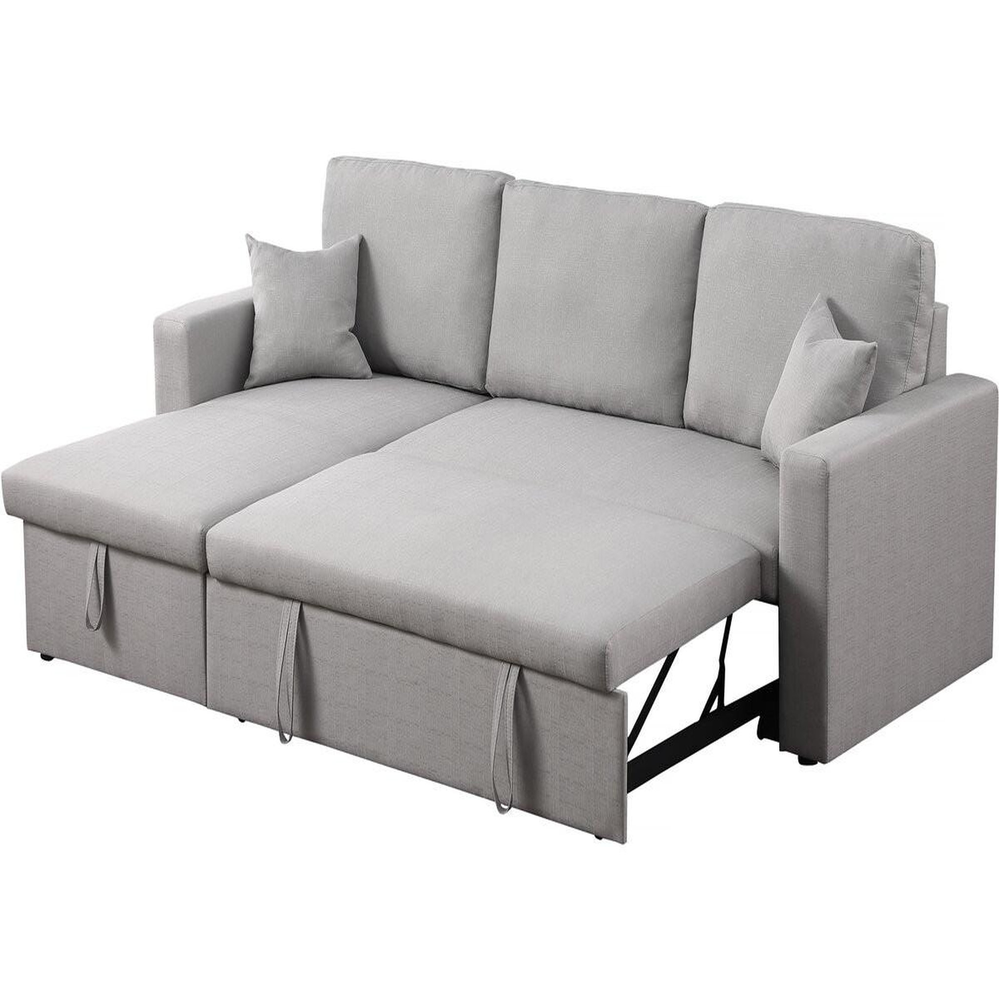 Voir la diapositive 3 : Habitat et Jardin Canapé d'angle convertible/ réversible avec coffre  alain  - 3 places - gris clair