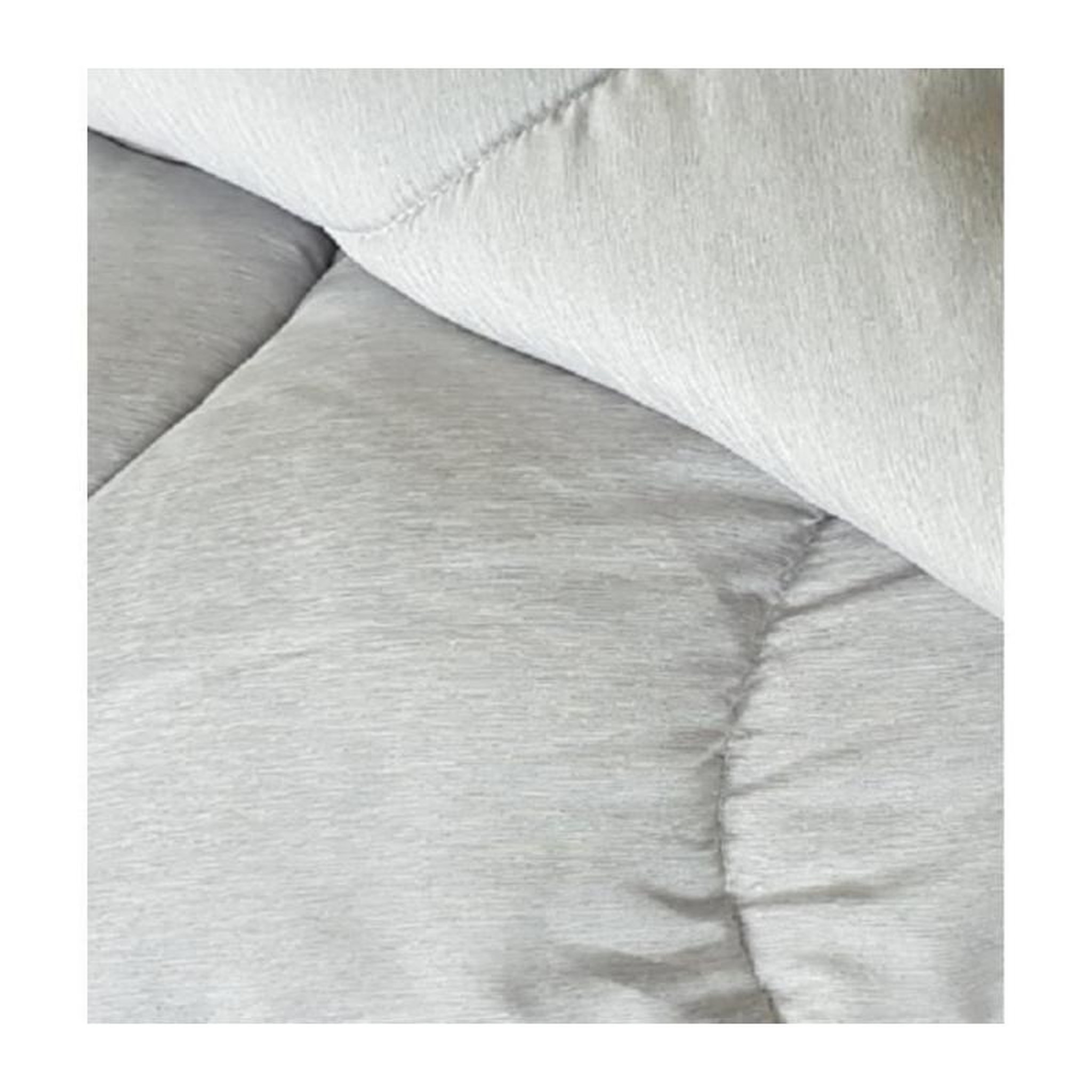 Voir la diapositive 3 : ABEIL ABEIL Couette temperee BICOLORE 220x240cm - Blanc + Gris chine