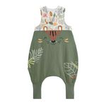 Petit Béguin Turbulette d'été en gaze de coton avec pieds retroussables Dumbea. Coloris disponibles : Vert