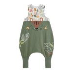 Petit Béguin Turbulette d'été en gaze de coton avec pieds retroussables Dumbea. Coloris disponibles : Vert