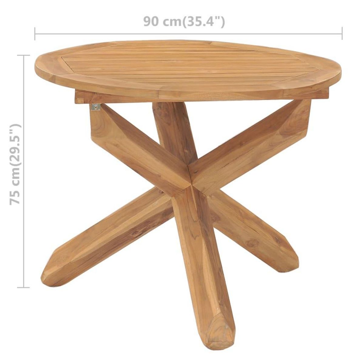 VIDAXL Table a dîner de jardin Ø90x75 cm Bois de teck massif