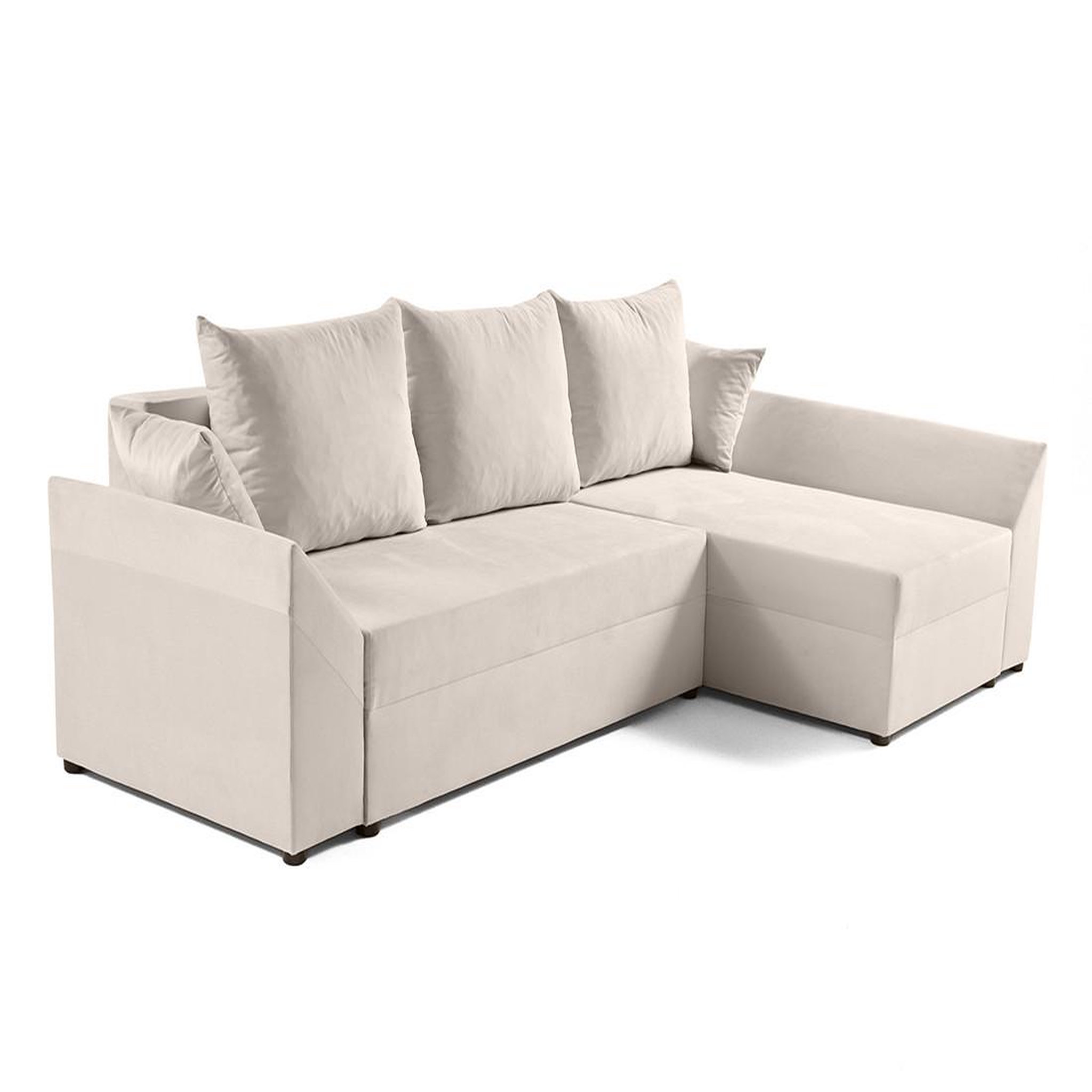 Voir la diapositive 4 : BEST MOBILIER Mike - canapé d'angle réversible - 4 places - convertible avec coffre - en velours