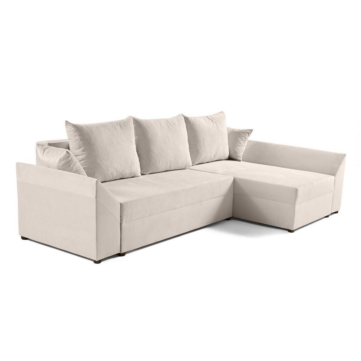 BEST MOBILIER Mike - canapé d'angle réversible - 4 places - convertible avec coffre - en velours