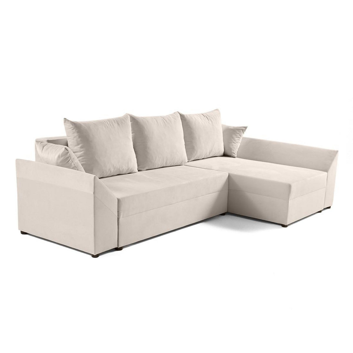 BEST MOBILIER Mike - canapé d'angle réversible - 4 places - convertible avec coffre - en velours