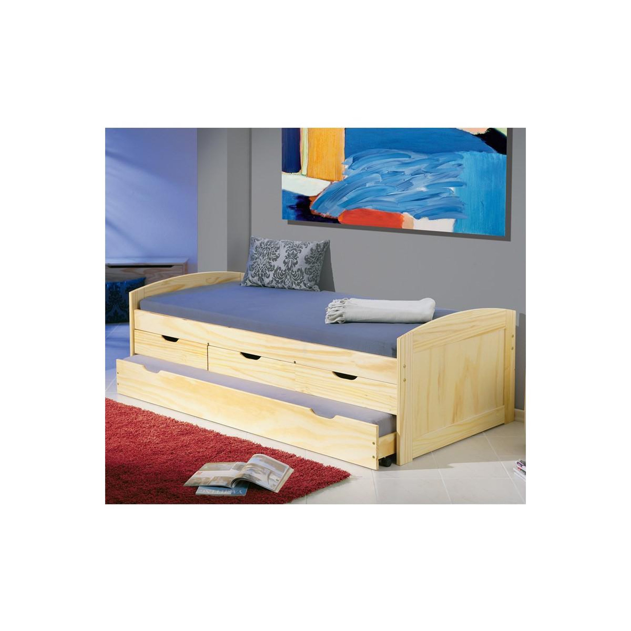 Voir la diapositive 3 : INTERLINK Lit gigogne MARINELLA 90x200
