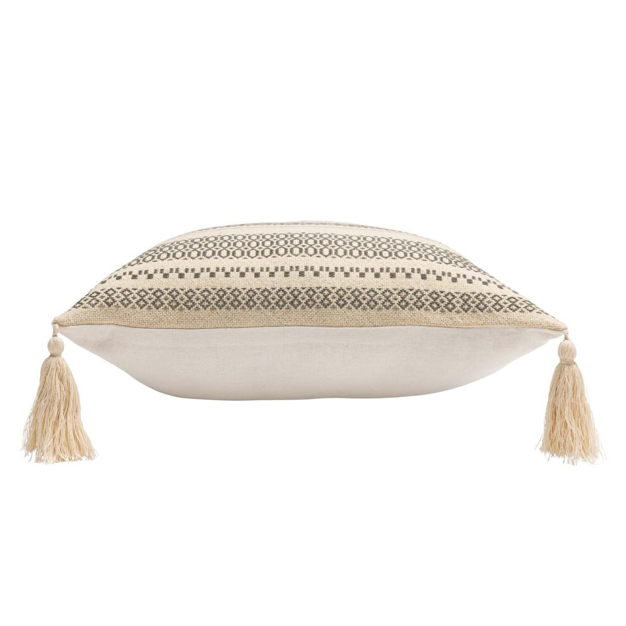 Voir la diapositive 2 : Douceur d'Intérieur Coussin déco à pompons  solando  45x45cm naturel