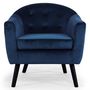 Voir la diapositive 3 : Paris Prix Fauteuil Scandinave Velours  Lopy  79cm Bleu