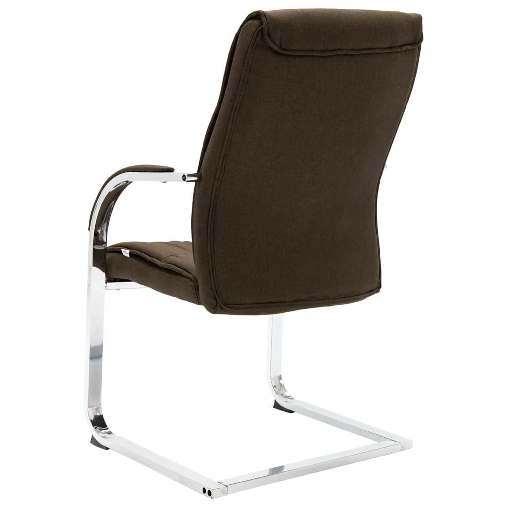 Voir la diapositive 4 : VIDAXL Chaise de bureau cantilever Marron Tissu