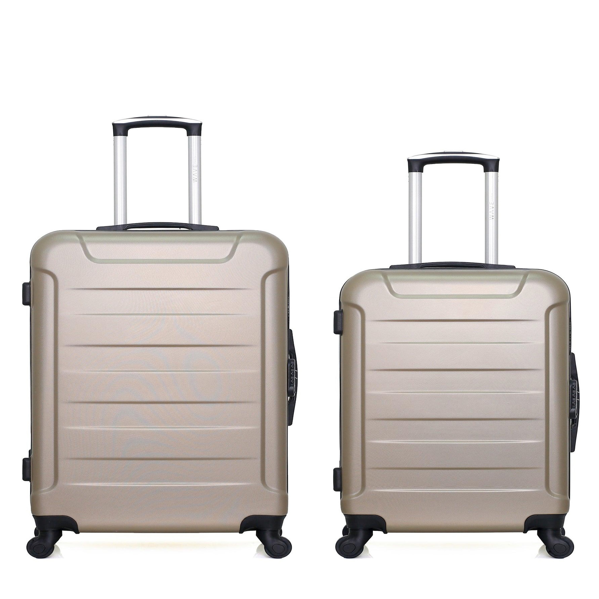 WAVE PARIS Wave paris - lot de 2 - valise grand format et valise weekend elbe. Coloris disponibles : Noir, Beige, Rose