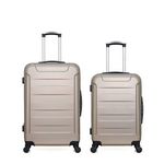 WAVE PARIS WAVE PARIS - Lot de 2 - Valise grand format et valise weekend ELBE. Coloris disponibles : Beige, Rose, Noir