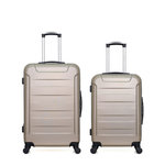 WAVE PARIS WAVE PARIS - Lot de 2 - Valise grand format et valise weekend ELBE. Coloris disponibles : Noir, Beige, Rose