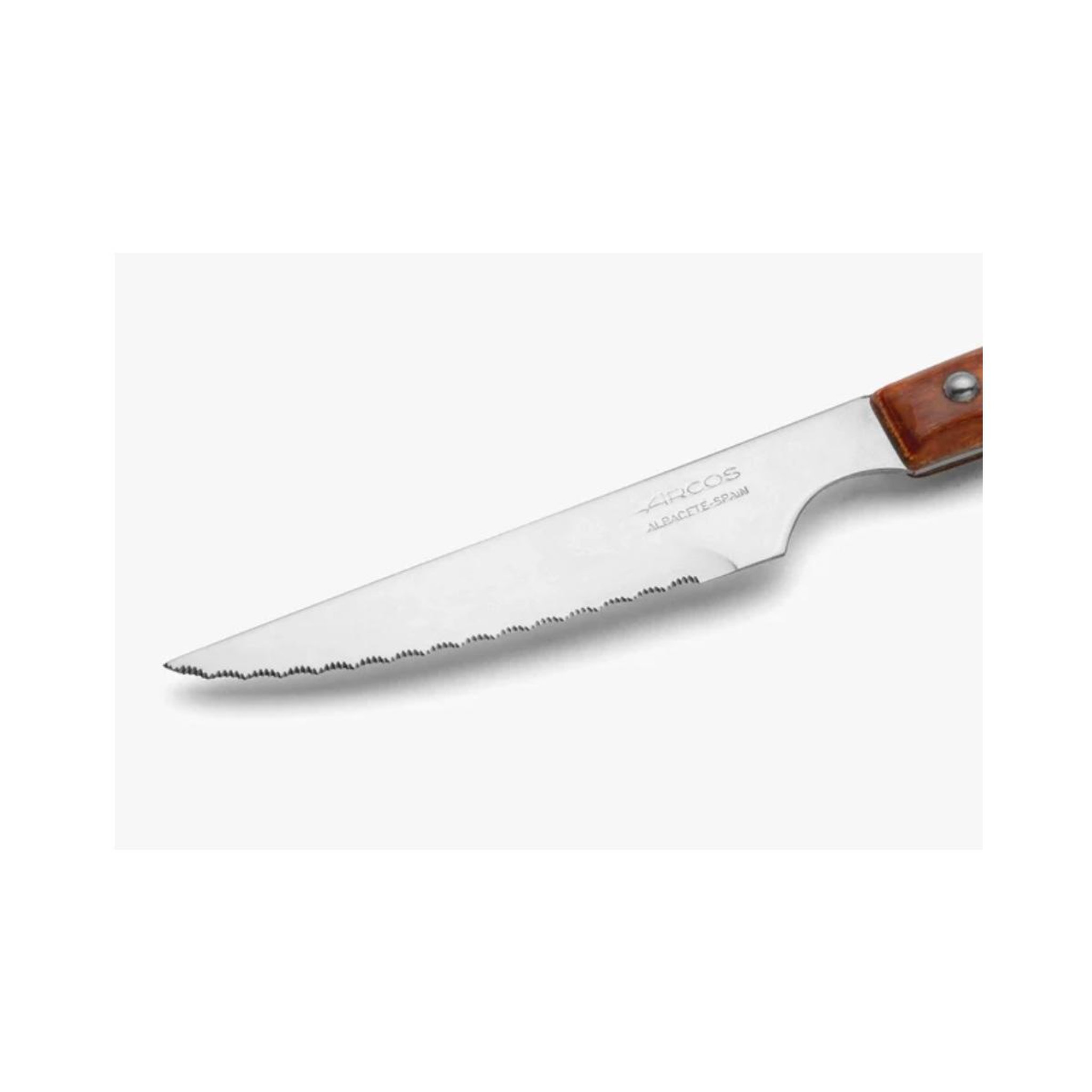 Voir la diapositive 2 : Arcos Coffret 6 couteaux steak lame crantée bois - 377600