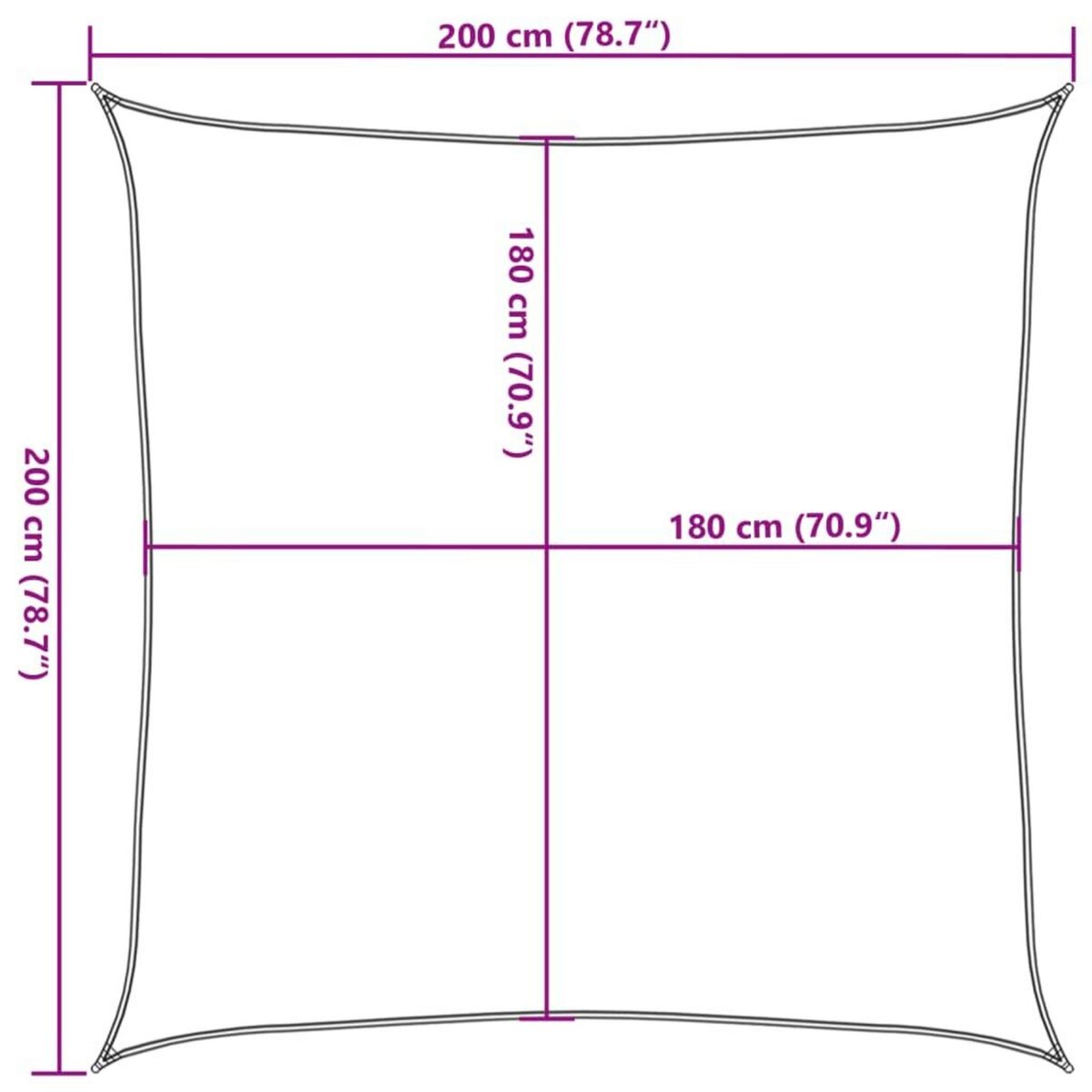 VIDAXL Voile d'ombrage 160 g/m^2 Terre cuite 2x2 m PEHD