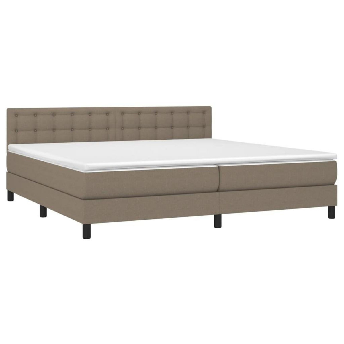 VIDAXL Sommier a lattes de lit avec matelas Taupe 200x200 cm Tissu
