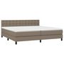 Voir la diapositive 3 : VIDAXL Sommier a lattes de lit avec matelas Taupe 200x200 cm Tissu