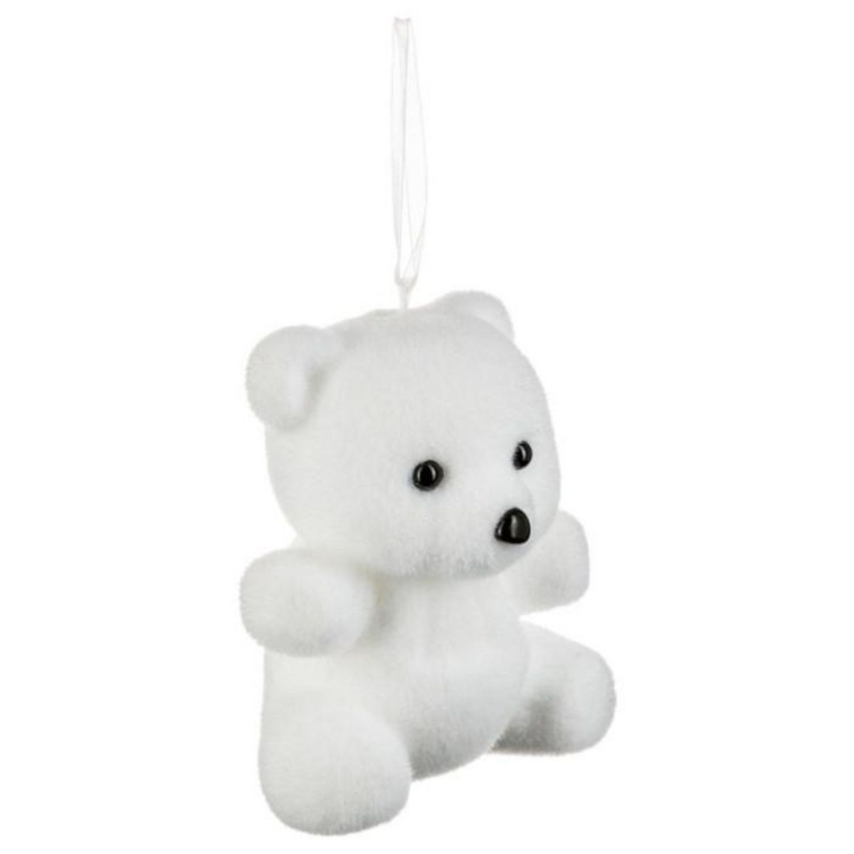 FEERIC LIGHT & CHRISTMAS Sujet de Noël Ourson  Polaire  13cm Blanc