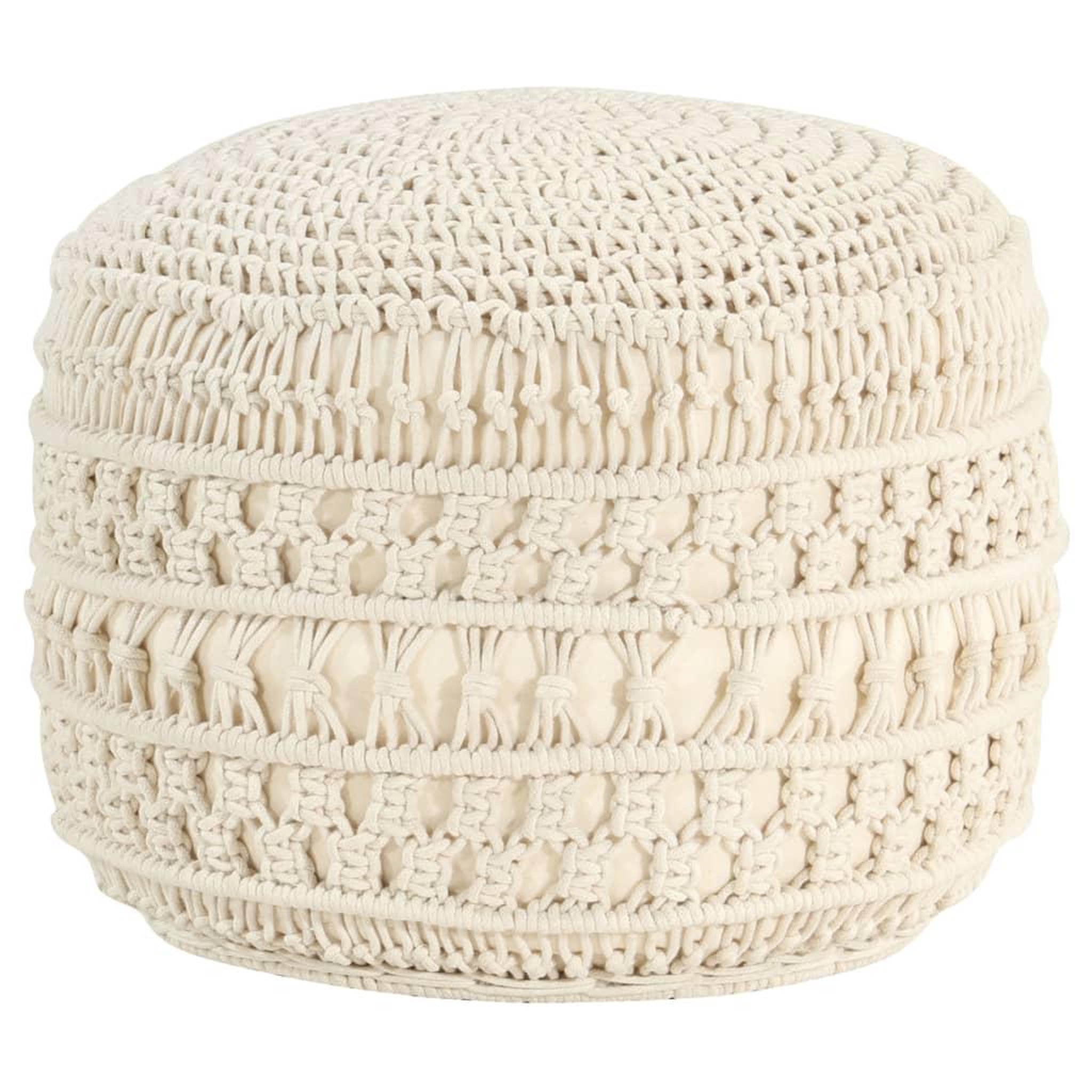 Voir la diapositive 1 : VIDAXL Pouf fait a la main en macrame 45x30 cm Coton