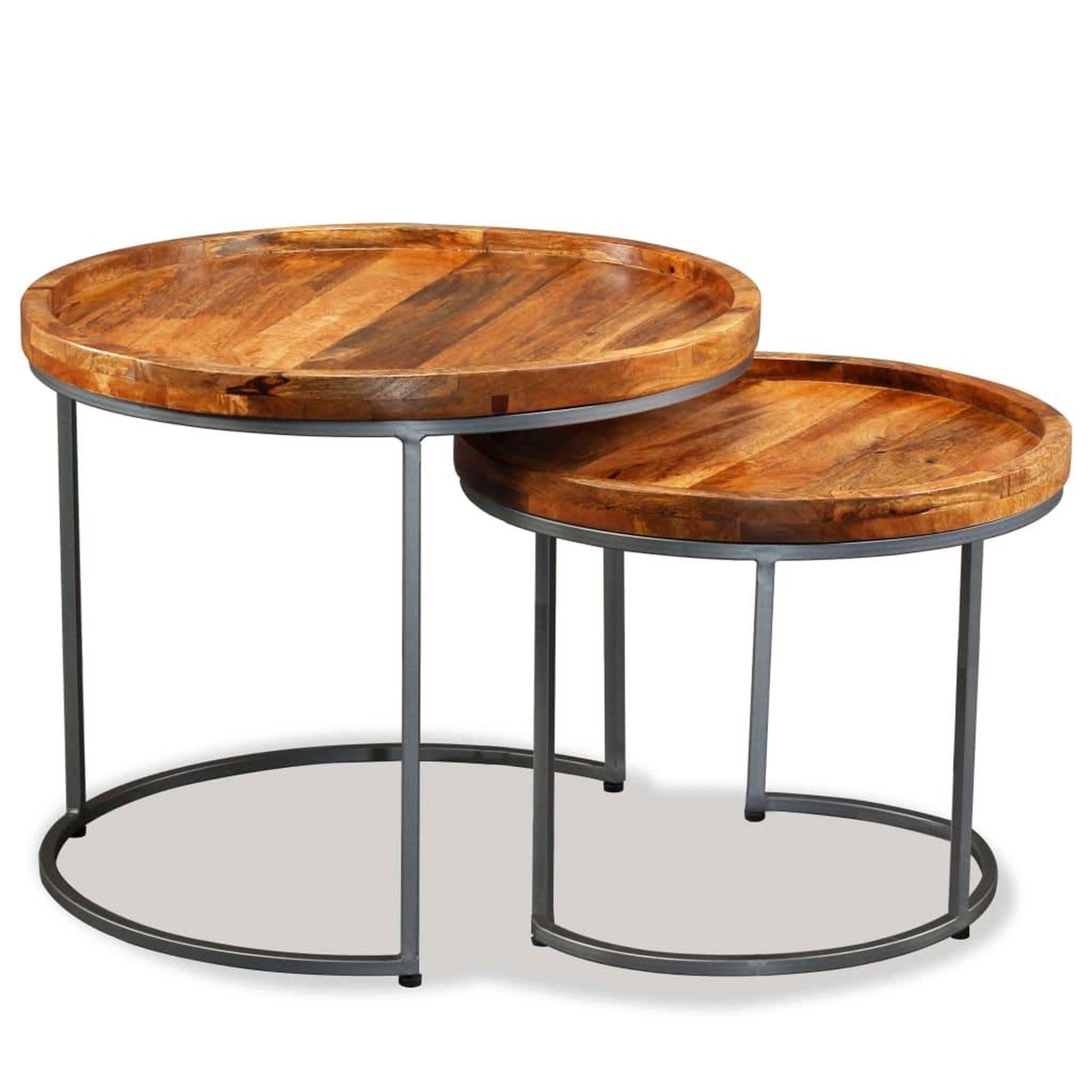 VIDAXL Ensemble de tables d'appoint 2 pcs bois de manguier massif