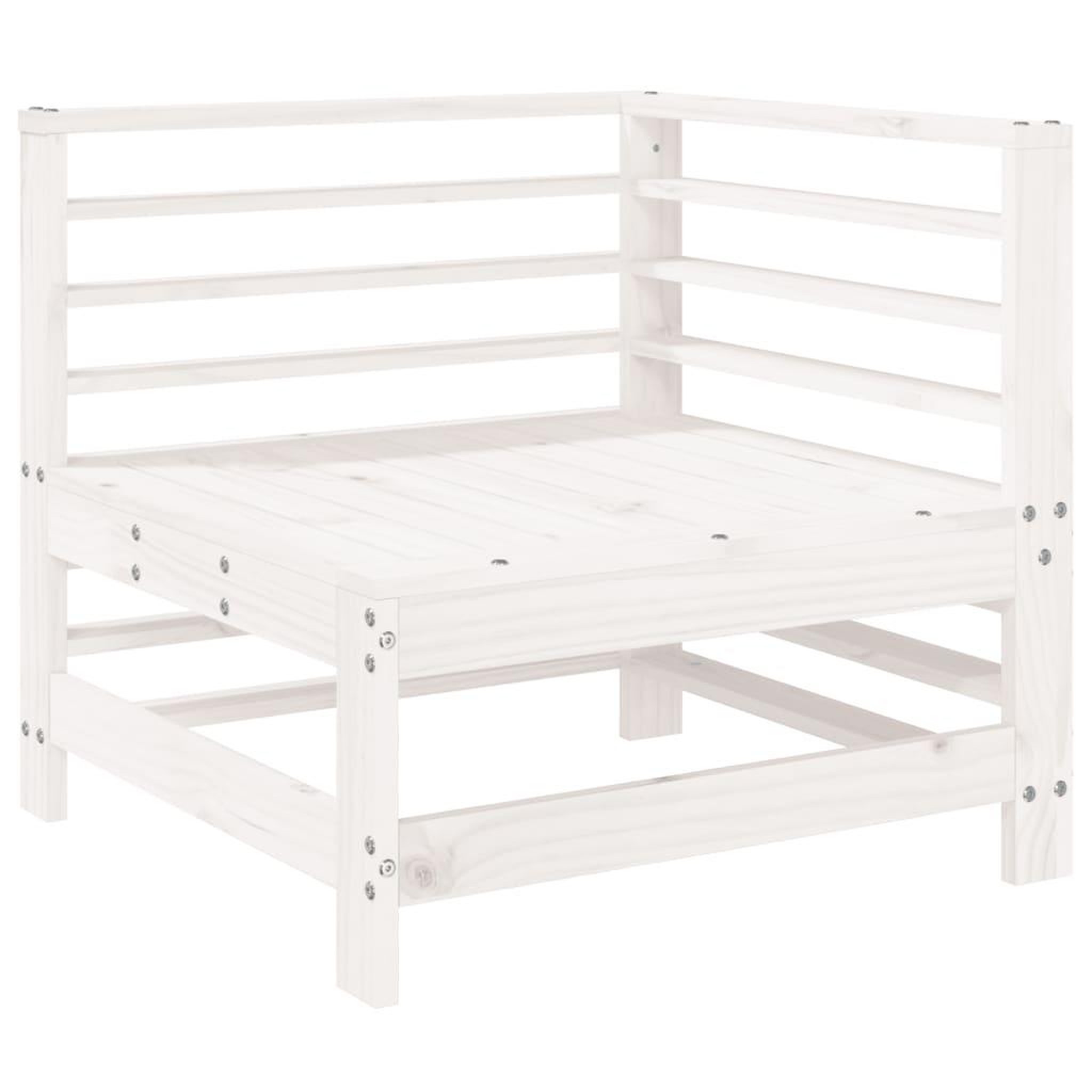 Voir la diapositive 5 : VIDAXL Salon de jardin 7 pcs Blanc Bois de pin massif