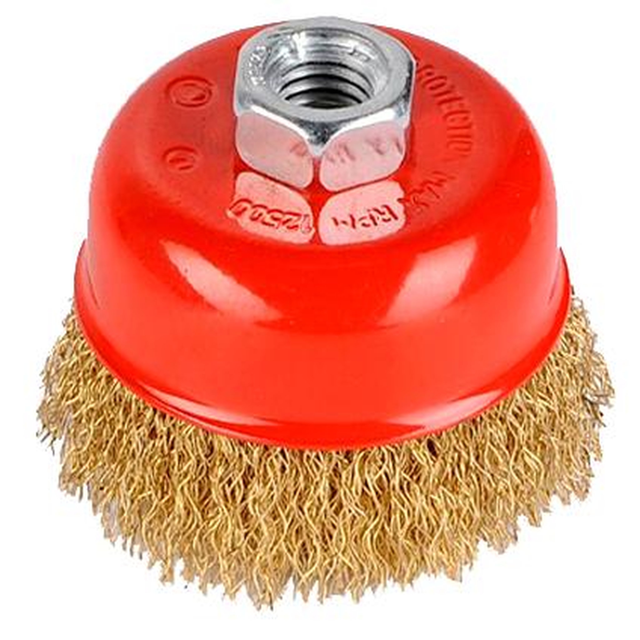 KREATOR Brosse métallique rotative laiton soucoupe Ø 75 mm pour meuleuse