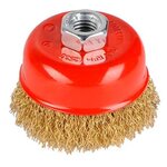 KREATOR Brosse métallique rotative laiton soucoupe Ø 75 mm pour meuleuse