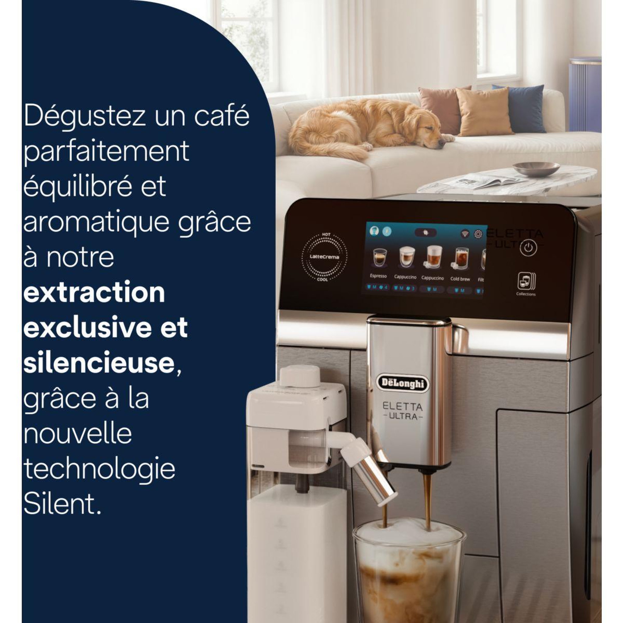 Voir la diapositive 5 : DELONGHI Expresso broyeur eletta ultra ecam470.85.mb technologie silent