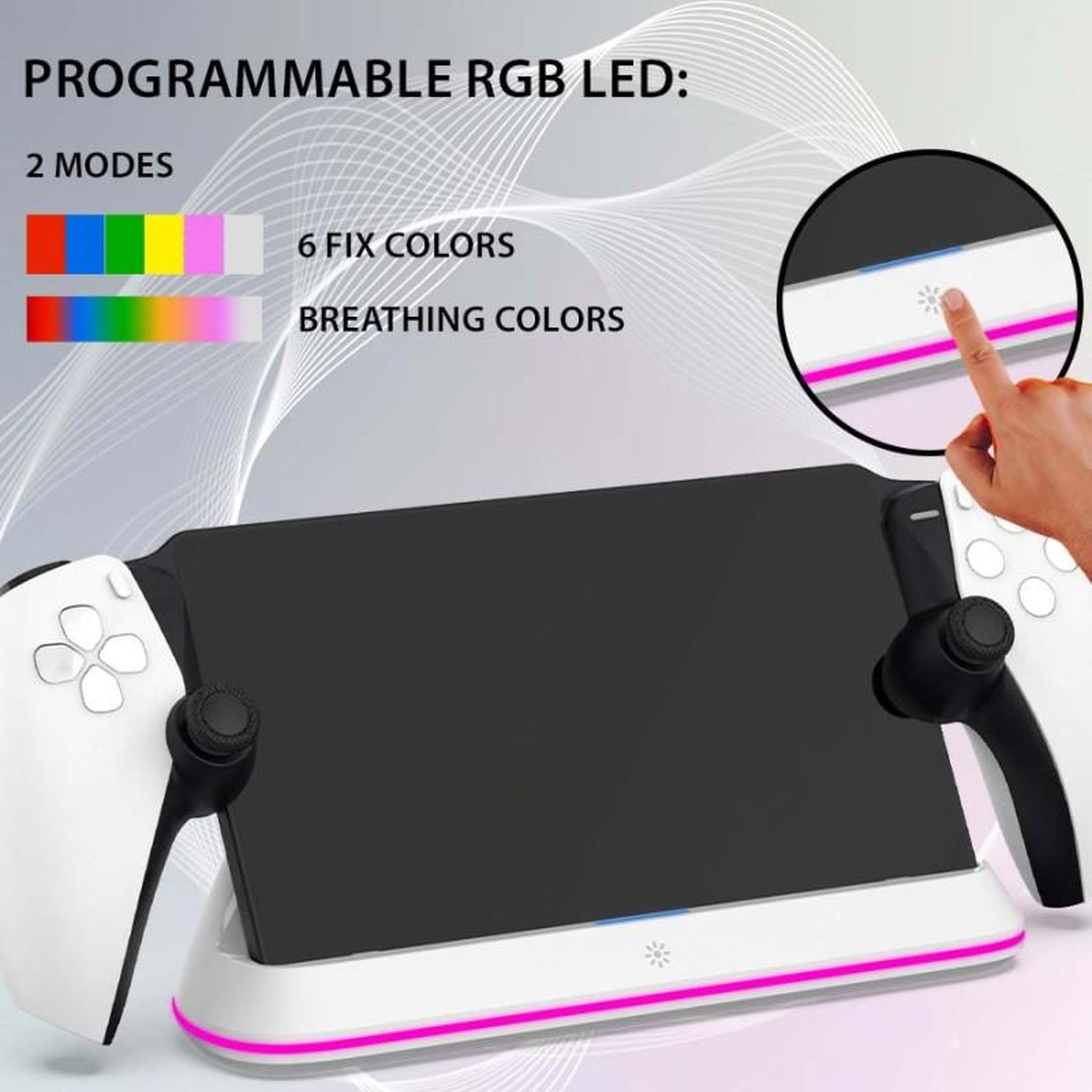 Voir la diapositive 3 : Subsonic Subsonic - Chargeur PS portal Led - accessoire support station de recharge led rvb pour PS portal