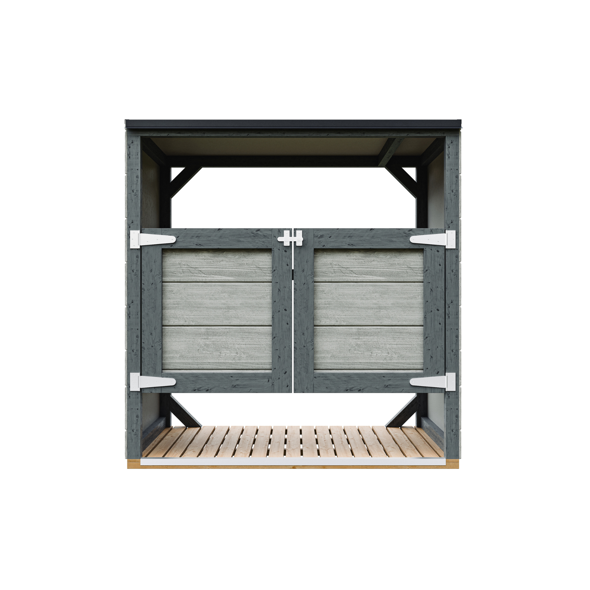 Voir la diapositive 2 : TIMBELA Abri de jardin pour poubelles, Cache poubelle extérieur 2x240L M980A