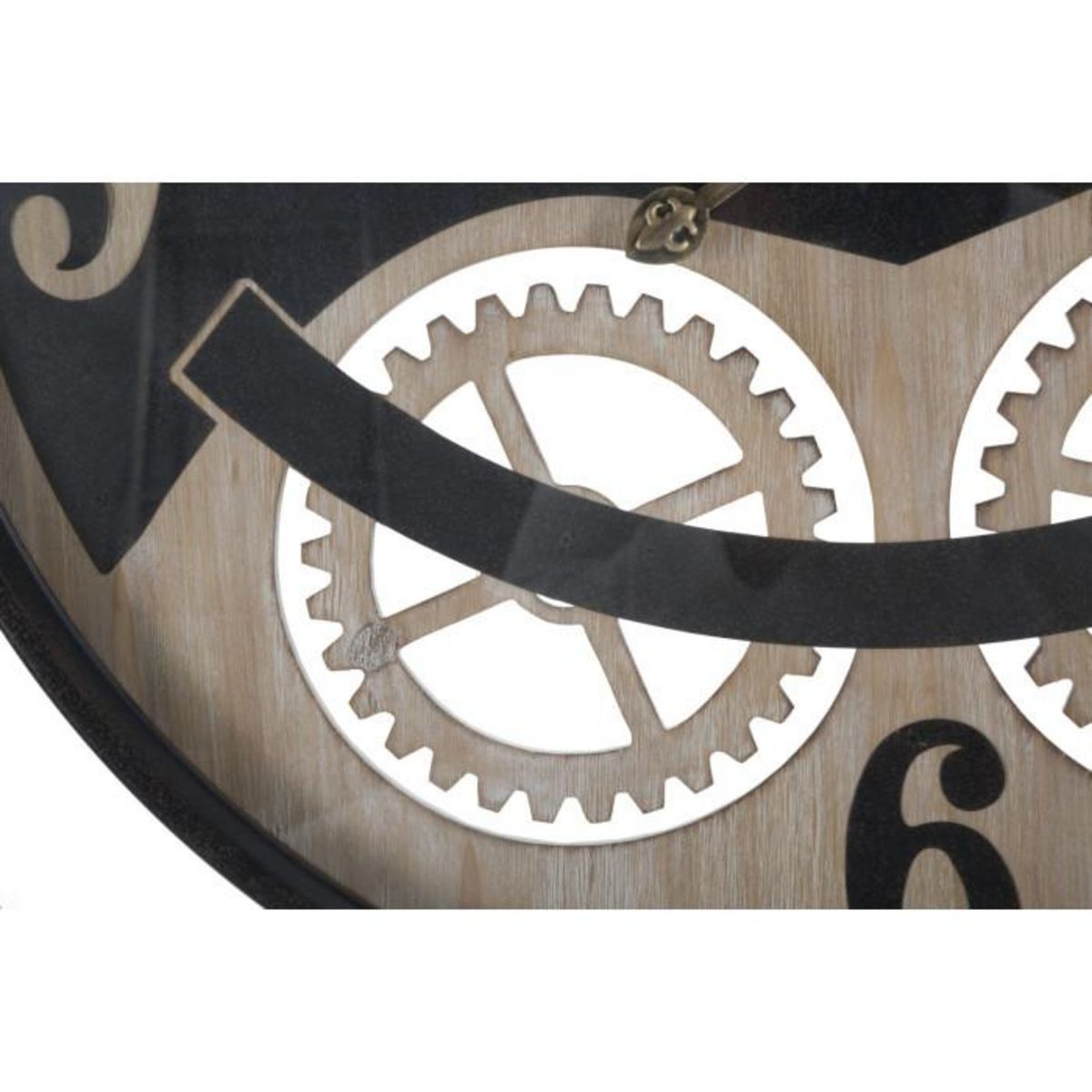 Paris Prix Horloge Murale en Verre  XXX  67cm Noir & Marron