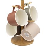  Rack 4 mugs 38 cl porcelaine 