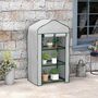 Voir la diapositive 2 : OUTSUNNY Serre de jardin balcon 3 niveaux métal thermolaqué vert PE blanc