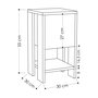 Voir la diapositive 4 : Habitat et Jardin Table de chevet en bois  Ema  30 x 30 x 55 cm - Blanc