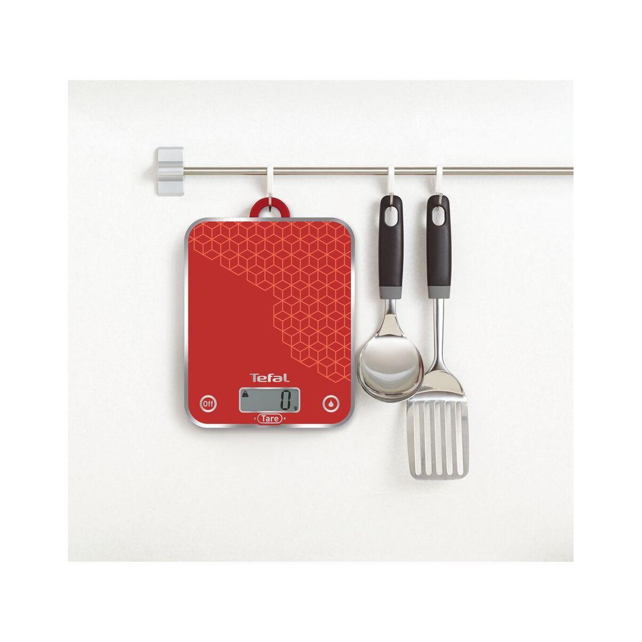 Voir la diapositive 4 : TEFAL Balance de cuisine Optiss Graphic Rouge